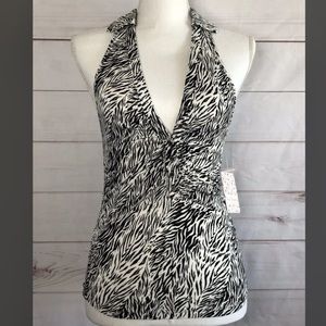 FREE PEOPLE Black & White Animal Zebra Printed Coco Tank Top | XS